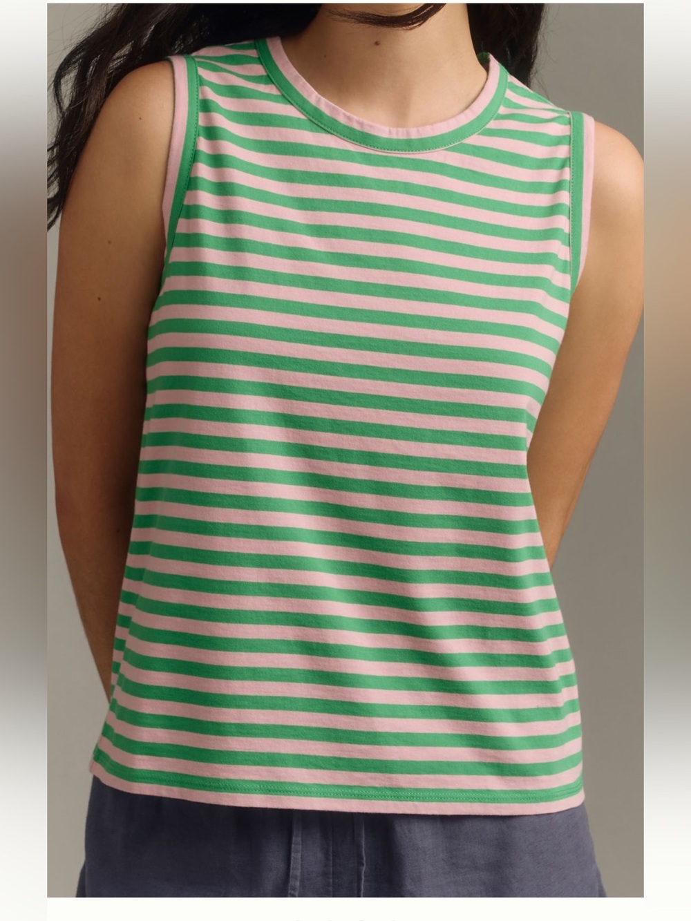 KULE Striped Tank top green & pink size medium NEW Anthropologie - Picture 3 of 13